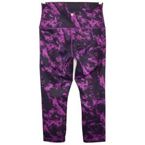 lululemon Wunder Under Crop II (Roll Down) Size 6 in Breezie Regal Plum & Black